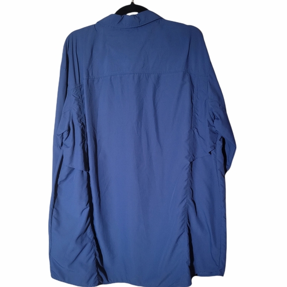 MeasureColumbia Mens Omni Shade Navy Blue Long Sleeve Button Up Size XXL or 2XL - Picture 2 of 5